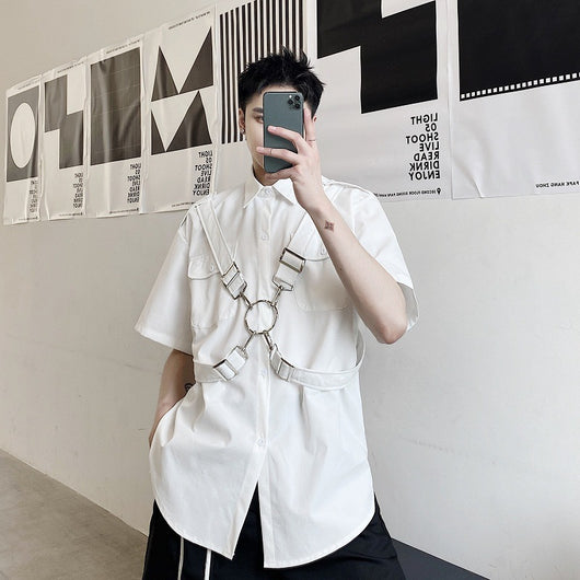 Camisa Clásica de Manga Corta Negra - Image 4