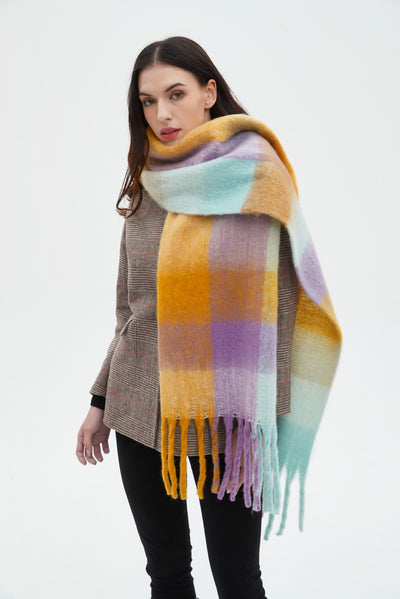 Bufanda Cuadrada Unisex con Borlas y Textura Gruesa - Image 35