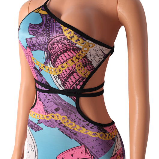 Jumpsuit Estilo Discoteca con Estampado Digital Asimétrico - Image 16