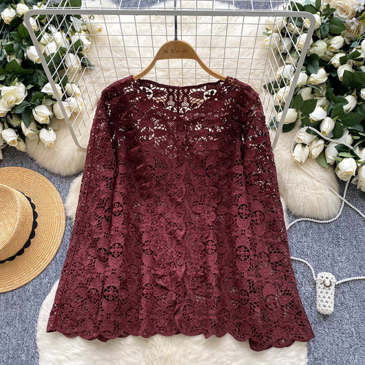 Blusa de Encaje Calado para Mujer - Image 8