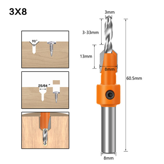 Tornillo Autorroscante de Cabeza Aleada con Broca Escalonada para Madera - Image 31