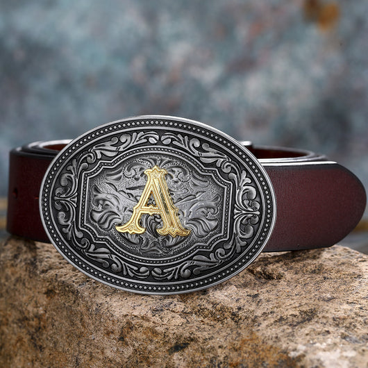 Cinturones Unisex con Hebilla de Letras Florales - Image 4