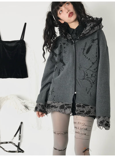 Sudadera con Capucha Desgarrada Dark Subculture - Image 31