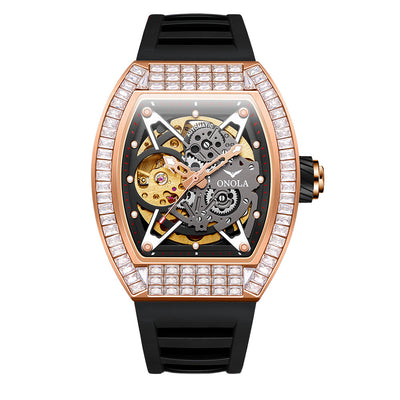 Reloj Automático Mecánico para Hombre con Correa de Silicona y Resistencia al Agua - Image 10