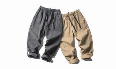 Pantalones Casuales Holgados con Detalles de Patchwork para Hombre - Image 10