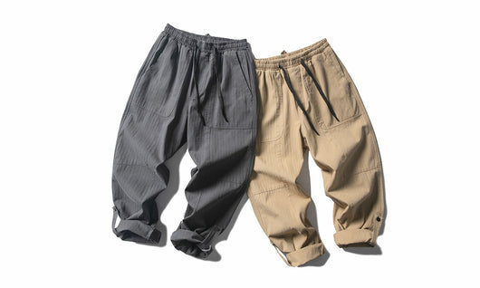 Pantalones Casuales Holgados con Detalles de Patchwork para Hombre - Image 10