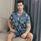 Pijama Curto Masculino de Seda Gelo - Versátil para Casa e Saída