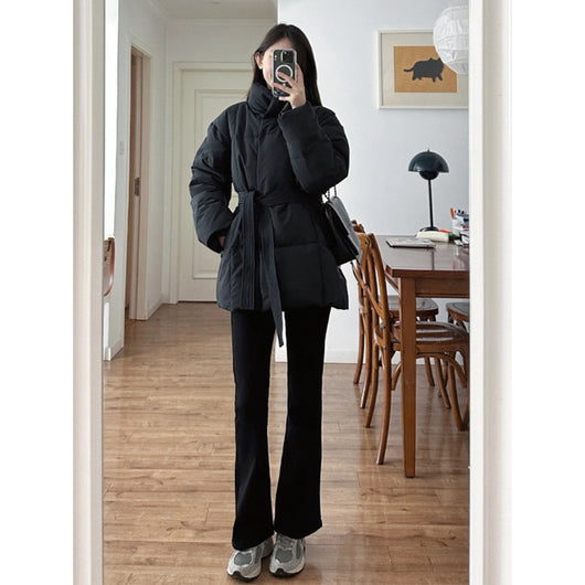 Chaqueta de Algodón con Cordones y Control de Cintura para Mujer - Image 4