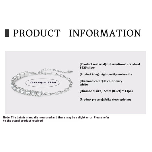 Pulsera de Plata S925 con Moissanita de Alto Grado para Mujer - Image 6