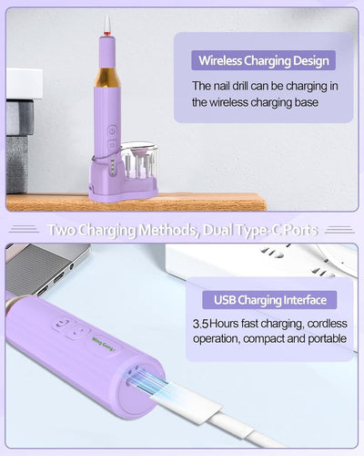 Máquina Portátil de Perforación de Uñas USB Recargable - Image 7