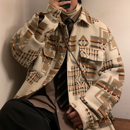 Abrigo de Lana Oversized para Hombre - Chaqueta Casual Holgada