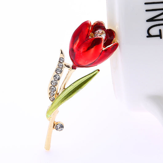 Broche de Diamante con Diseño de Tulipán - Image 13
