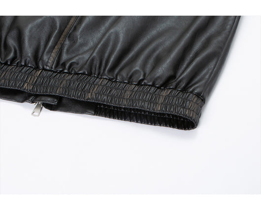 Chaqueta de Cuero PU con Solapa para Motociclista - Image 10