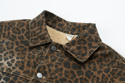 Abrigo Suelto Estampado Leopardo Vintage con Forro Grueso - Image 11