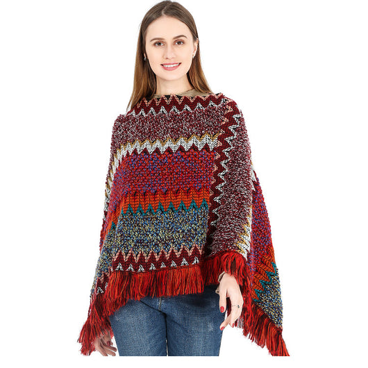 Poncho Étnico Multicolor Cálido para Otoño e Invierno - Image 16