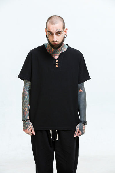 Camiseta Hombre Algodón y Lino Suelta - Image 16