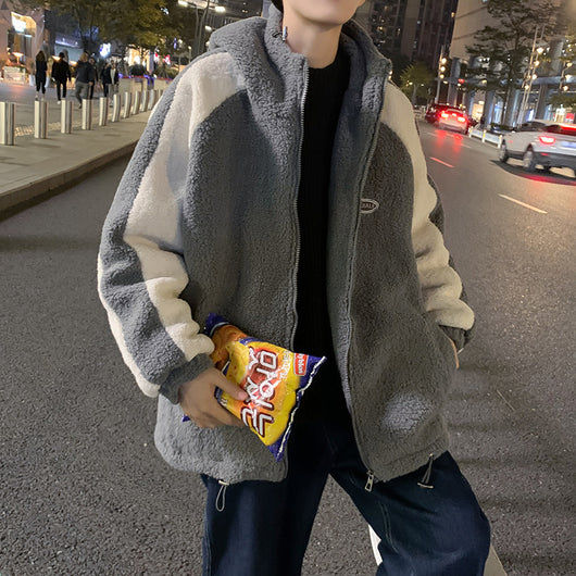Chamarra de Lana Peluche Suelta para Parejas Estilo Hong Kong Street Fashion - Image 15