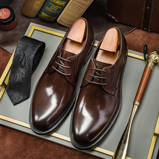 Zapatos de Cuero Ejecutivo Estilo Coreano para Hombre