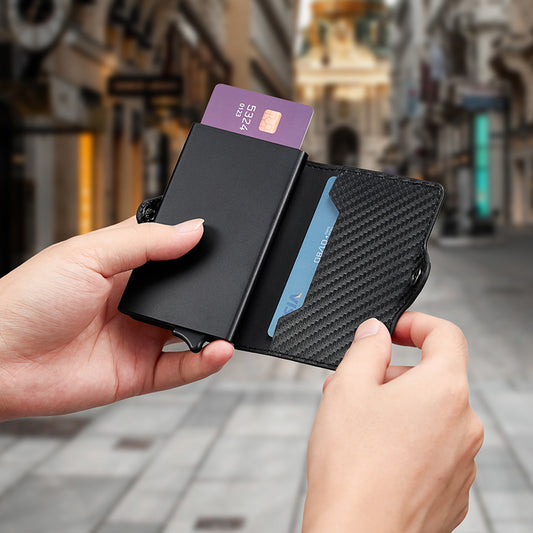 Cartera Automática RFID con Soporte Magnético para Hombre