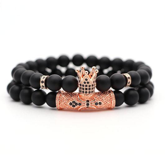 Pulsera de Piedra Natural Estilo Étnico con Corona Hao - Image 16