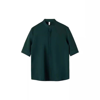 Camisa Manga Corta con Cuello de Pie para Hombre - Image 5