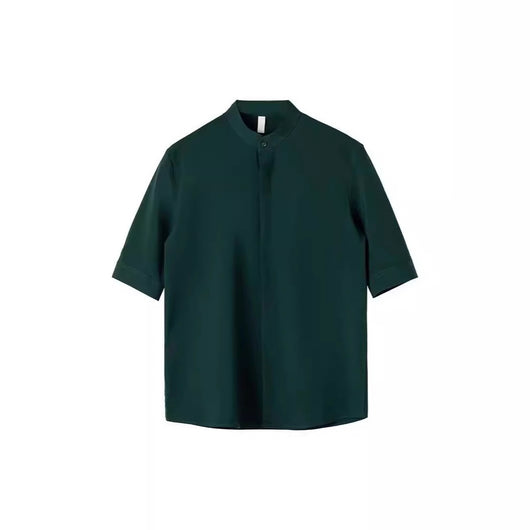 Camisa Manga Corta con Cuello de Pie para Hombre - Image 5