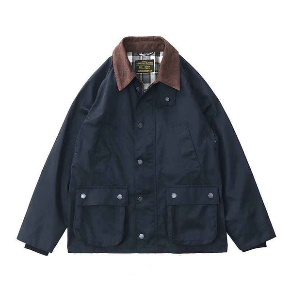 Chaqueta Safari Vintage Desgastada con Múltiples Bolsillos