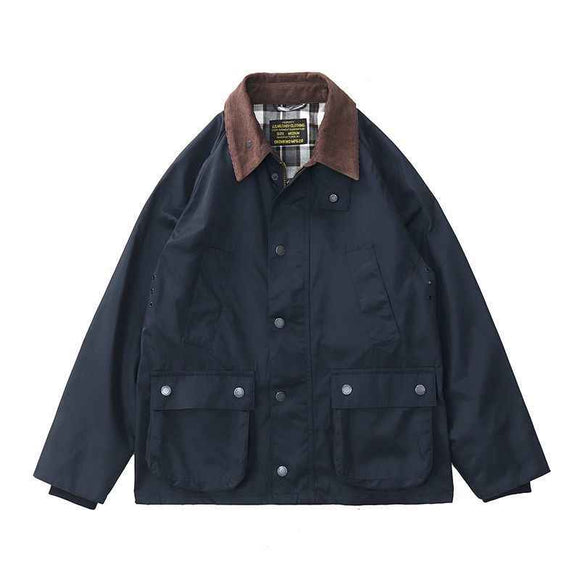Chaqueta Safari Vintage Desgastada con Múltiples Bolsillos