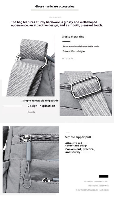 Bolsa Mensajera Casual Ligera Multicompartimento Diseño Simple - Image 20