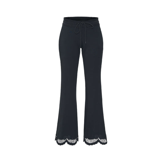 Pantalón Negro Cintura Alta con Cordón de Encaje para Mujer - Image 5