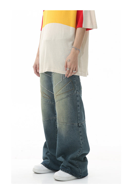 Pantalones Vaqueros Hip Hop Cintura Alta Pierna Ancha Oversize - Image 17