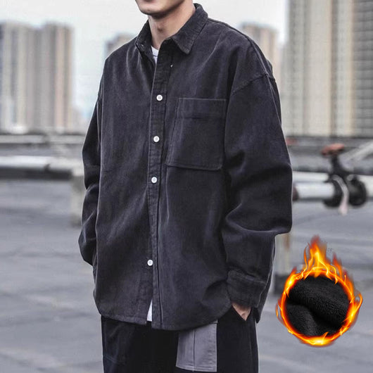 Camisa de Pana Estilo Retro Americano para Hombre - Image 5
