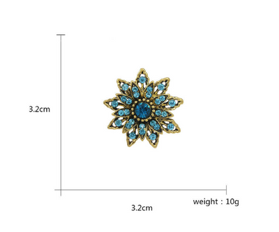 Broche Floral Dorado Vintage con Cristales y Brillantes - Image 6