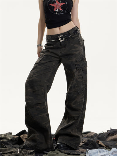 Pantalones Cargo Retro Camuflaje para Mujer - Corte Recto Oversized - Image 19