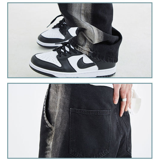 Jeans Retro Americano con Degradado Negro para Hombre - Image 7
