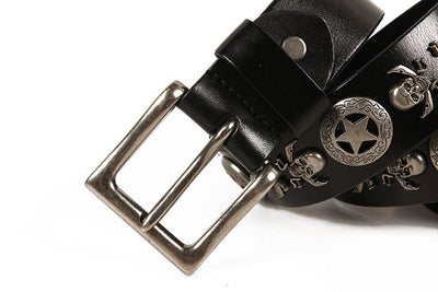 Cinturón de Cuero Unisex con Remaches - Estilo Versátil para Hombre y Mujer - Image 11