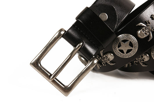 Cinturón de Cuero Unisex con Remaches - Estilo Versátil para Hombre y Mujer - Image 11