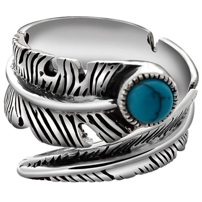Anillo de Pareja en Plata 925 con Turquesa Artificial Vintage - Image 2