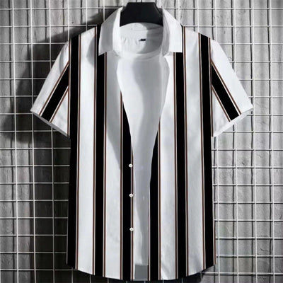 Playera Hombre Rayas Estampado 3D Manga Corta - Image 10