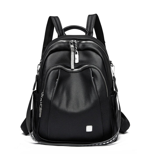 Mochila de Cuero Suave de Gran Capacidad para Estudiantes - Bolsa de Viaje Moderna - Image 10