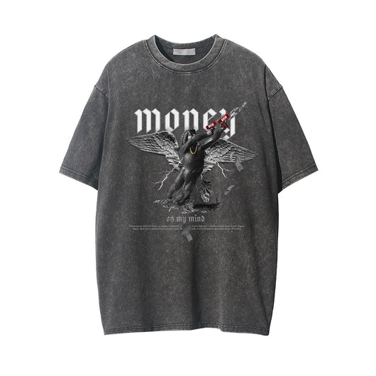 Camiseta Estampada Lavada y Desgastada para Hombre - Image 4