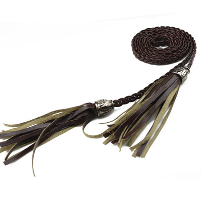 Cinturón Tejido para Mujer con Cadena de Borlas Decorativa - Image 4