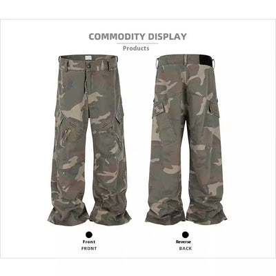 Jeans Anchos Tipo Cargo con Estampado Camuflaje y Bota Levemente Acampanada - Image 5
