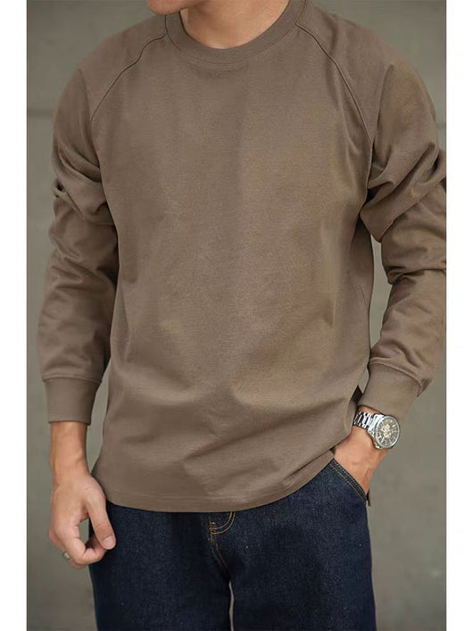 Camisa Raglan Vintage de Algodón para Hombre - Manga Larga Otoño - Image 7