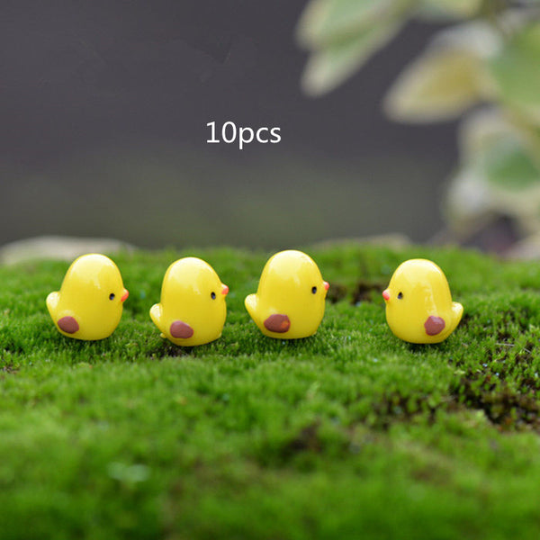 Decoración de Paisaje Miniatura Musgo con Pollo Amarillo - Accesorios Suculentas