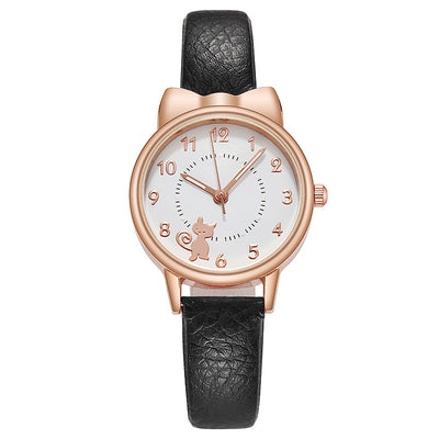 Reloj de Gato Kawaii Luminoso para Estudiantes - Diseño Viral con Correa de Malla - Image 4