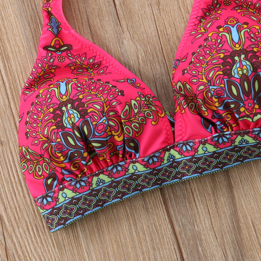 Bikini Étnico Retro Halter Triangular - Estilo Clásico y Sexy - Image 14