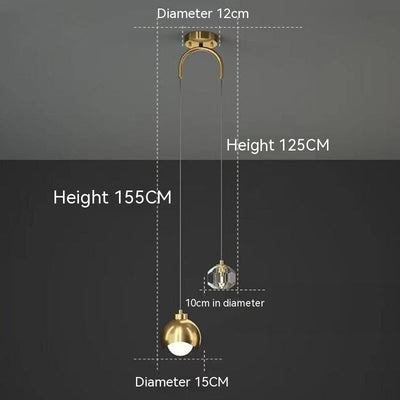 Lámpara Colgante de Cristal Dorado Lujo - Diseño Creativo para Dormitorio - Image 3