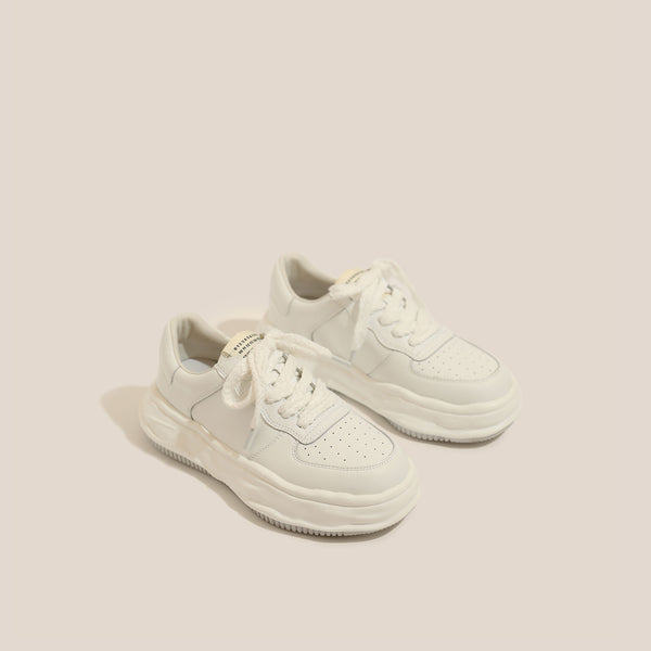 Zapatillas Deportivas Casuales de Cuero para Mujer con Suela Gruesa Elevada - Image 5