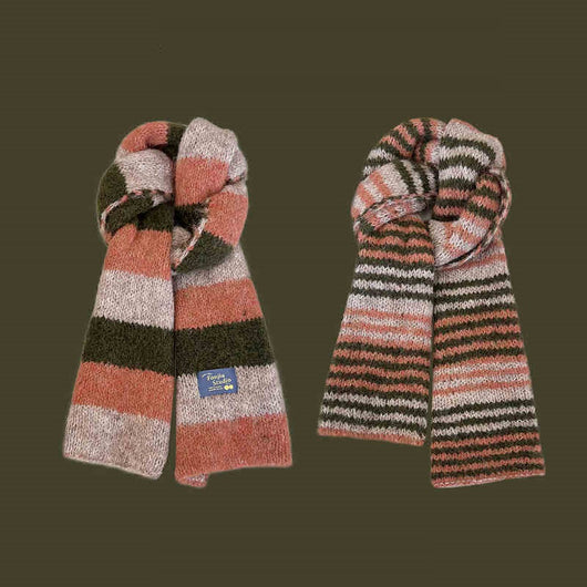 Bufanda Reversible de Rayas Dopamina para Mujer - Doble Cara y Contraste - Image 7